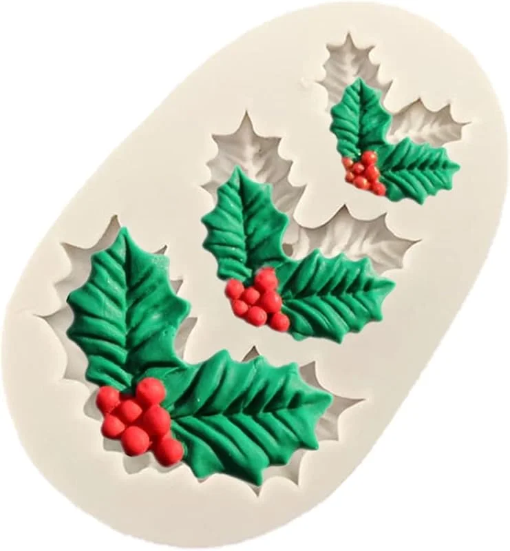 Marke: RWAJZAX Weihnachten Stechpalme Blatt Dekoration Fondant Kuchen Silikonform Schokolade Süßigkeiten Formen Kekse Gebäck Keksform Backwerkzeuge Silikonformen Zum Backen Von Kuchen — Weihnachtskueche