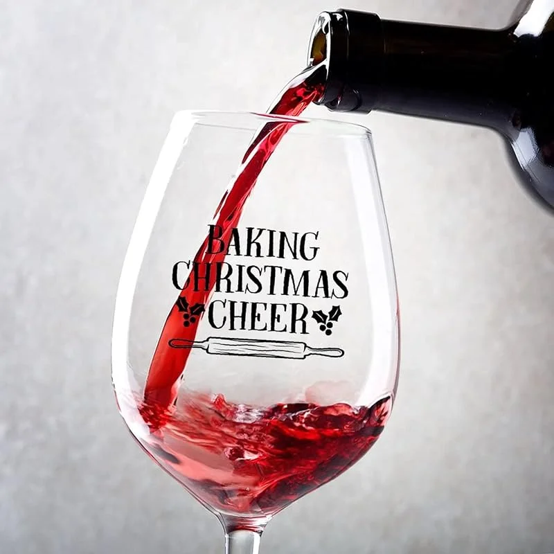 Marke: Rimego Weinglas mit Stiel, Backen, Weihnachten, Cheer, Weinglas, 2er-Set, individuelle Weingeschenke für Frauen und Männer zum Geburtstag, Weihnachten und zu besonderen Anlässen, 325 ml Gläser — Wein und Festtafel