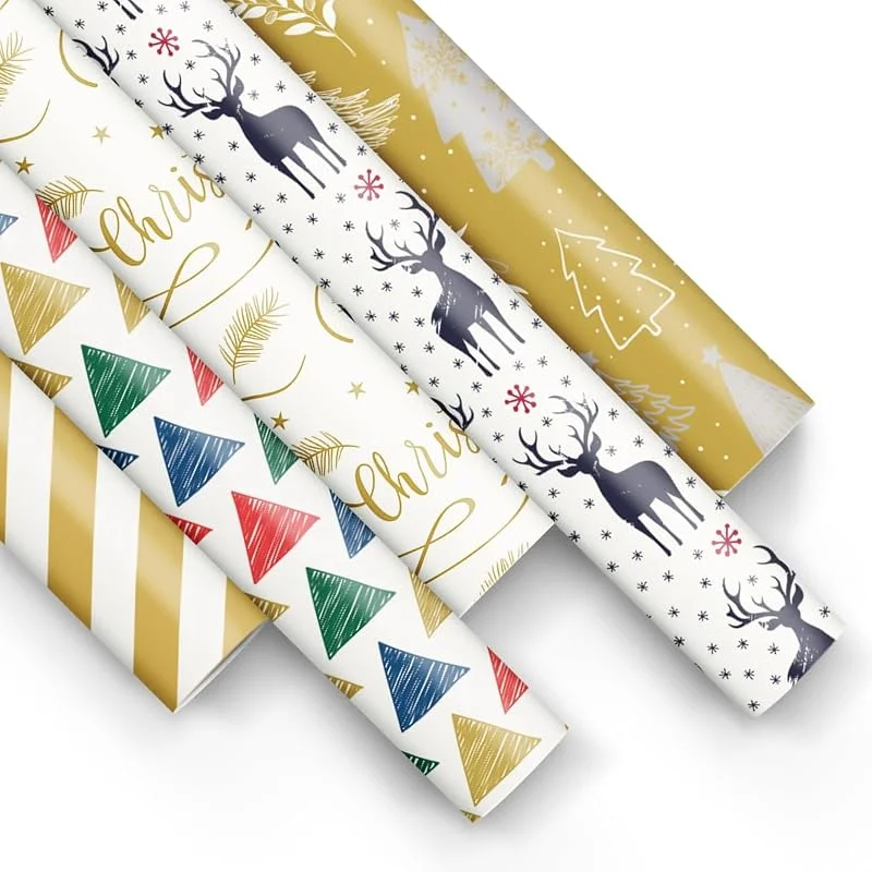 Besuche den PAW Decor Collection-Store PAW Geschenkpapier 200 x 70 cm, 5 Rollen - Frohe Feiertage — Geschenkverpackung