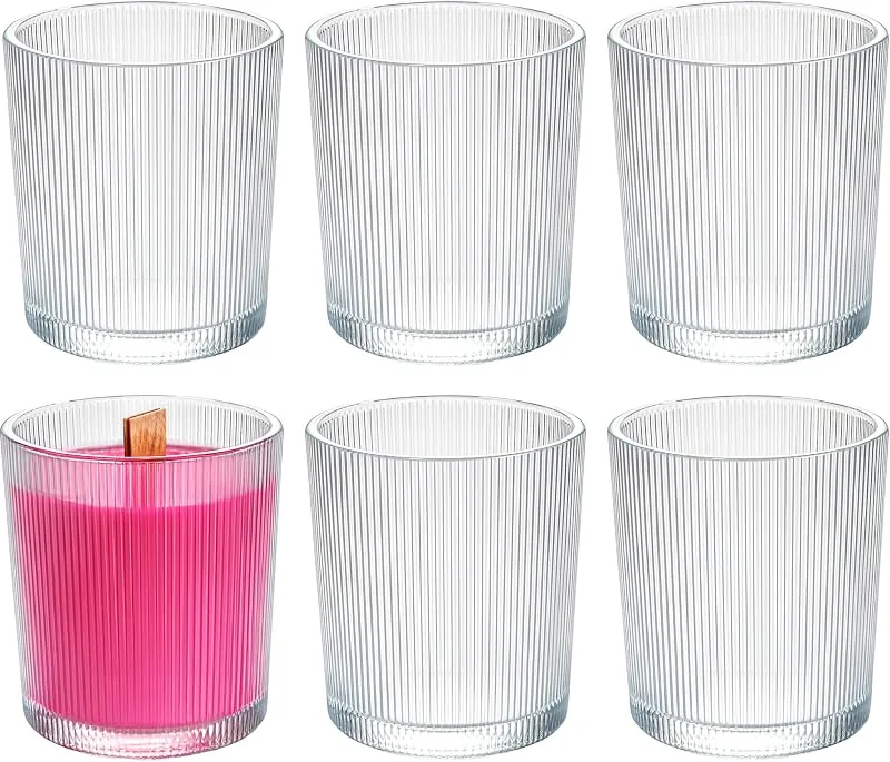 Besuche den KONZEPT-Store KONZEPT Kerzengläser 6er Set – Riffelglas 260ml leer zum Gießen – robust & wiederverwendbar, ideal für DIY Kerzen selber Machen, Duftkerzen – Geschenkidee — Kerzenlicht Abendessen
