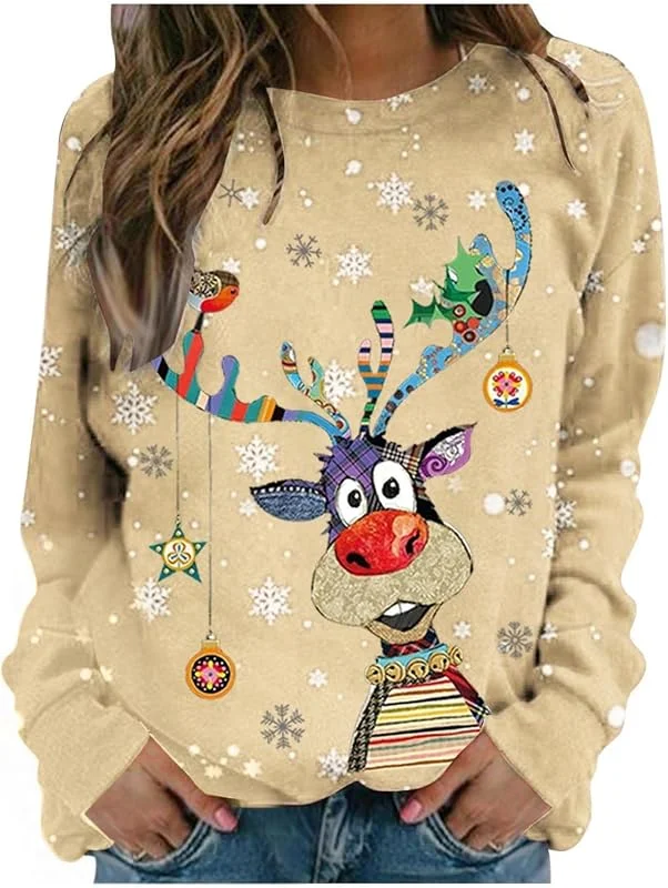 Besuche den Chanpning-Store Weihnachtspullover Damen Lustige Weihnachten Ugly Sweatshirt Pulli — Weihnachtsmode