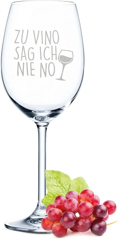 Besuche den GRAVURZEILE-Store GRAVURZEILE Weinglas mit Gravur - Zu Vino sag ich nie no - Geschenk für Weinliebhaber - Witziges Glas mit Spruch - Geschenke für Sie & Ihn zum Geburtstag oder Weihnachten — Wein und Festtafel