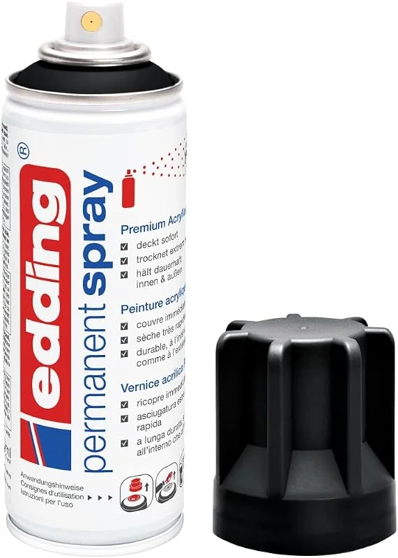 Besuche den edding-Store edding 5200 Permanent Spray - tiefschwarz matt - 200 ml - Sprühlack — Wein und Festtafel