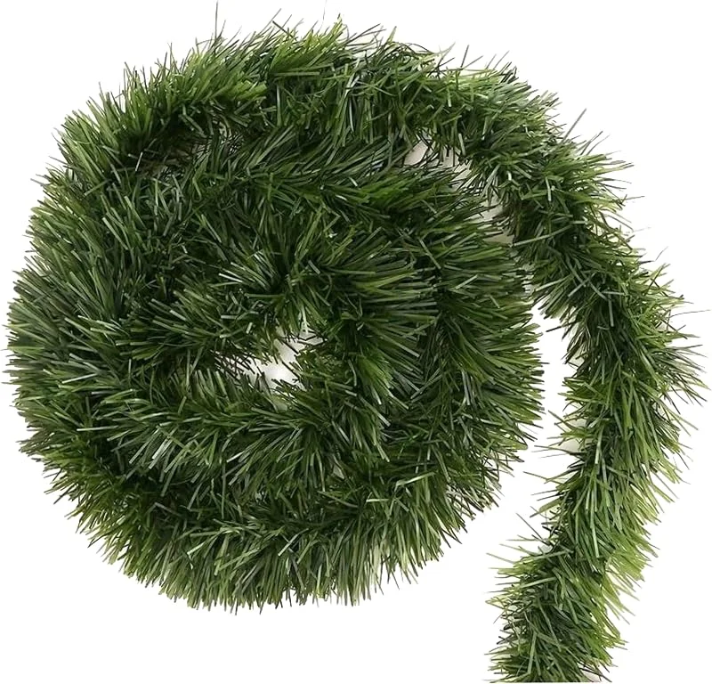 Besuche den happymas-Store XXL Grüne Weihnachtsgirlande 10 Meter - künstliche Tannen-Girlande Ø 10 cm - Dekogirlande Weihnachten — Weihnachtsdeko
