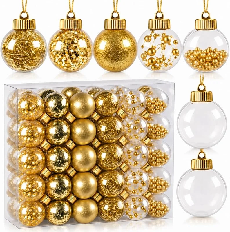 Besuche den Truevaste-Store 40er Transparente Weihnachtskugeln Kunststoff6cm Selbst Gestalten — Weihnachtsdeko