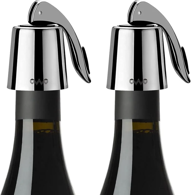Besuche den OWO-Store 2 Stück OWO Weinverschluss Weinflaschenverschluss Edelstahl Wein Verschlussstopfen Flaschenverschluss Vakuum Weinverschlüsse Wiederverwendbar Wine Stopper Geschenke für Weinliebhaber (Schwarz) — Wein und Festtafel