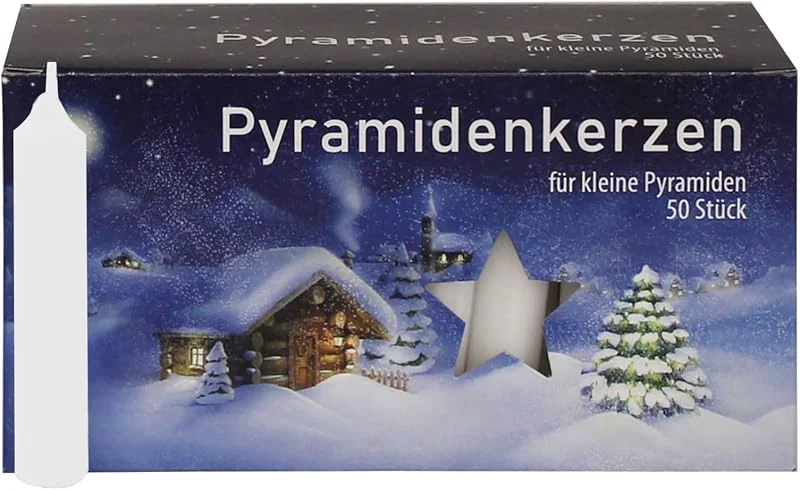 Besuche den Jeka-Store Pyramidenkerzen 50 Stück weiß — Kerzenlicht Abendessen