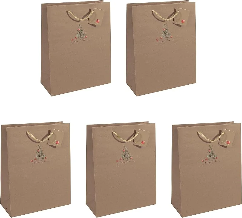 Besuche den Sigel-Store SIGEL Kraftpapier Geschenktüten groß 33 x 26 cm 5er Set — Geschenkverpackung