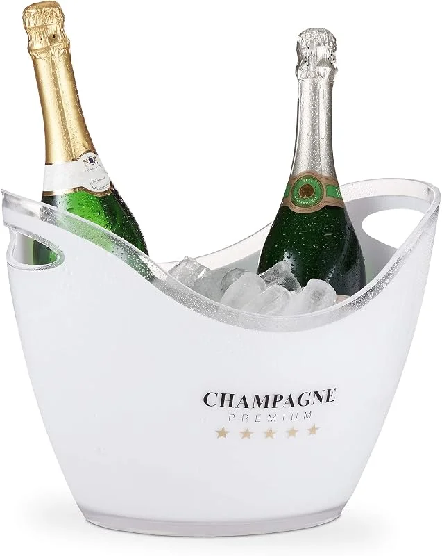 Besuche den Relaxdays-Store Relaxdays Sektkühler, Champagne Premium, 8 l Volumen, Getränke kühlen, weiß — Wein und Festtafel