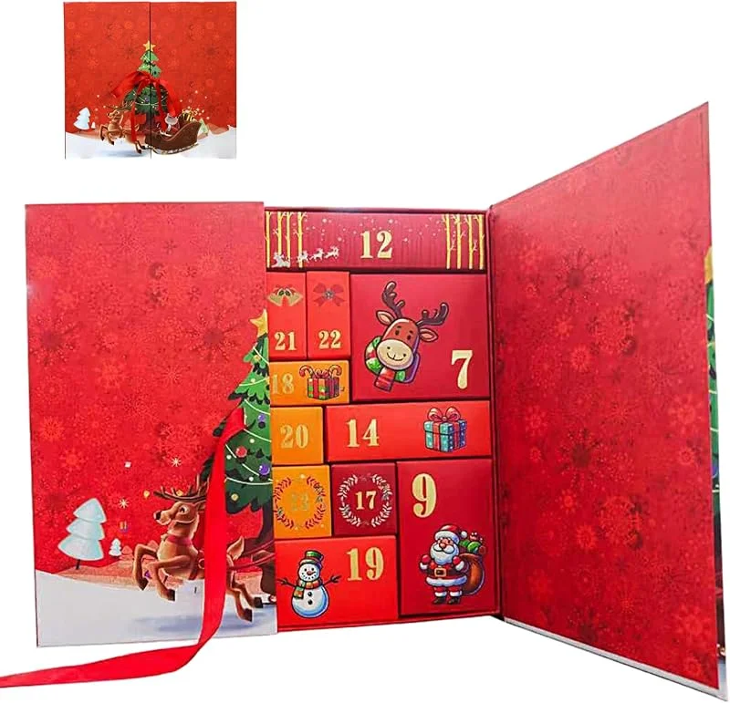 Marke: Lawnrden Leere Adventskalender zum Befüllen, DIY-Adventskalenderboxen zum Befüllen von 2025 leeren Weihnachts-Countdown-Kalendern mit 24 Schatzboxen aus Pappe, Aufbewahrungsorganisator für Erwachsene und Kind — Advent und Tisch