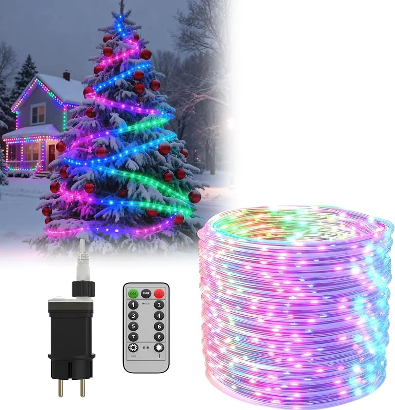 Besuche den UISEBRT-Store UISEBRT LED Lichterschlauch mit Fernbedienung, 50M Bunt 500 LEDS, IP44 — Weihnachtsbeleuchtung