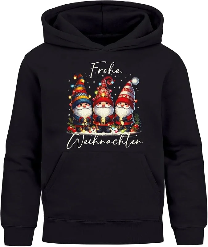 Besuche den MoonWorks-Store MoonWorks® Kinder Hoodie Weihnachtspullover Jungen Mädchen Wichtel Weihnachtsoutfit Kinder — Weihnachtsmode