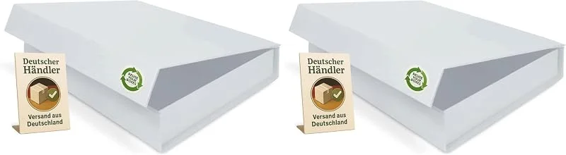 Besuche den Verpackungswelt-Store Geschenk-Box mit Deckel, 31 x 22 x 5 cm, Magnet-Verschluss, Hochzeit, Geburt, Weihnachten, Geschenk-Verpackung in Weiß (Packung mit 2) — Geschenkverpackung