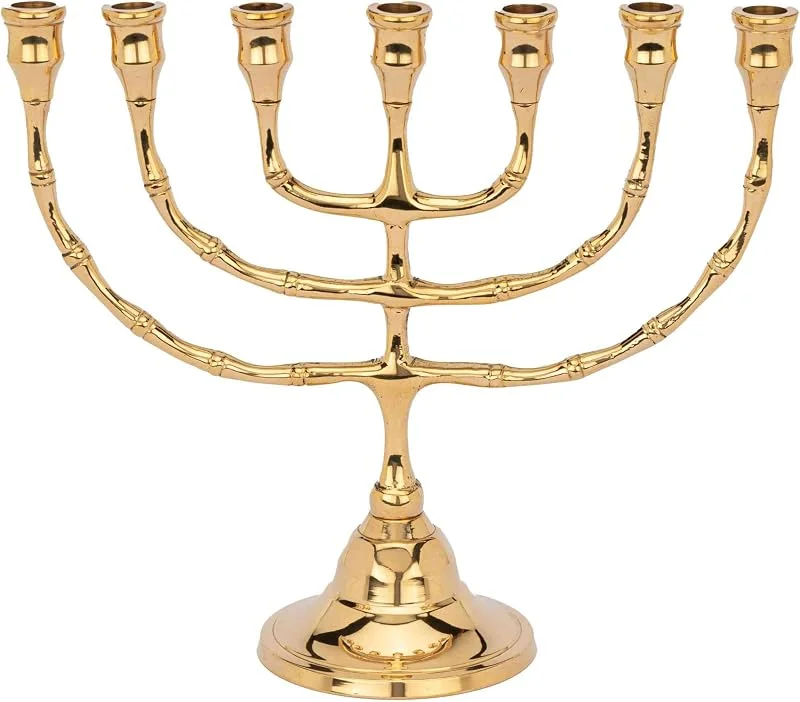 Besuche den NKlaus-Store NKlaus Menora, 7-Armiger jüdischer Kerzenständer, Messing, 22 cm — Kerzenlicht Abendessen