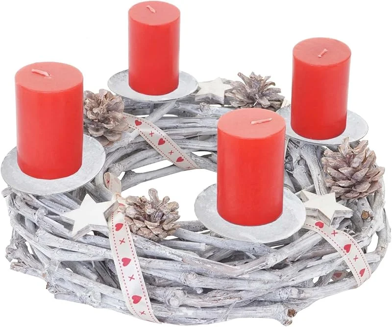 Marke: Mendler Mendler Adventskranz-AM rund - mit Kerzen, rot — Advent und Tisch