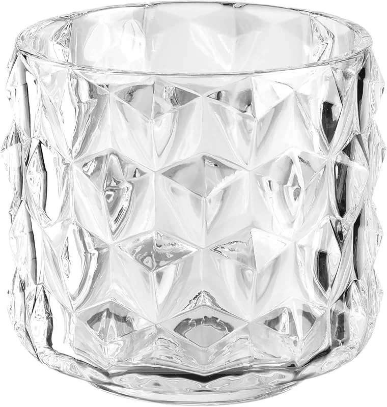 Besuche den LEONARDO HOME-Store Leonardo Home Poesia Tischlicht, Deko Kerzenglas mit grossen Rauten, Kerzen-Halter aus Glas, schönes Windlicht, 10 x 10 cm, 076432 — Kerzenlicht Abendessen