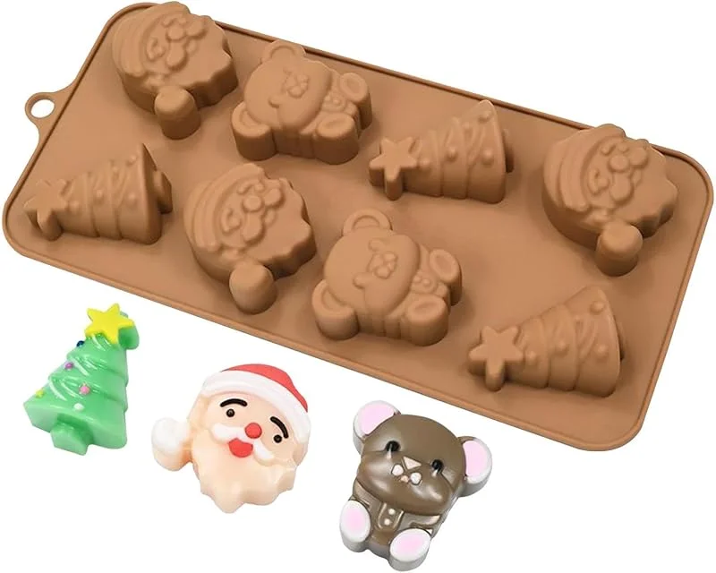 Marke: Generisch Weihnachtliche Schokoladenformen 8 Kavitäten Antihaft Kuchen Dekoration — Weihnachtskueche