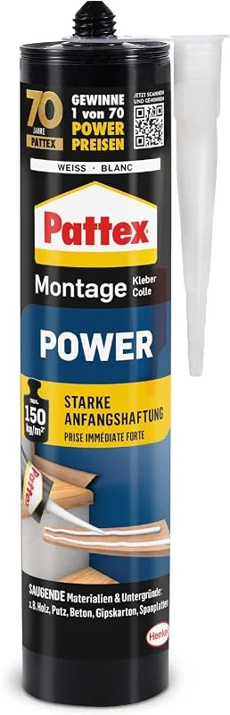 Besuche den Pattex-Store Pattex Montagekleber Power, Baukleber mit starker Anfangshaftung, 1x370g — Wein und Festtafel