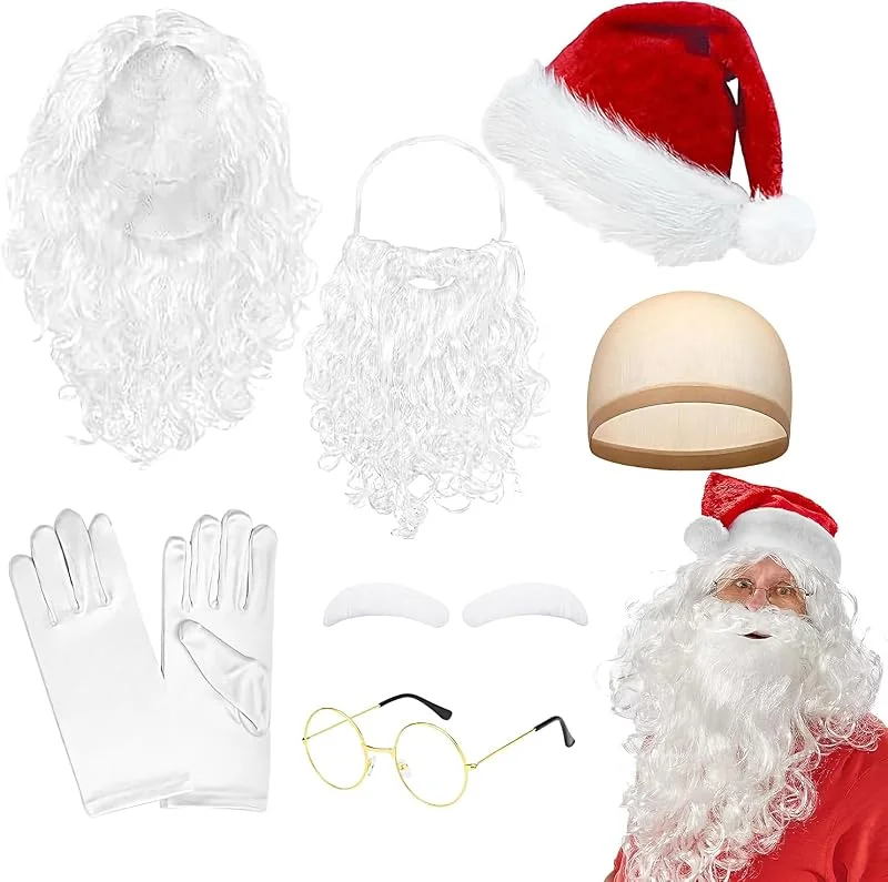 Marke: Generic Santa Bart Und Perücke Set - Weihnachten Cosplay Kostüm Zubehör Für Party - Weihnachten Rollenspiel Zubehör Für Männer, Frauen, Jugendliche Und — Haarpflege