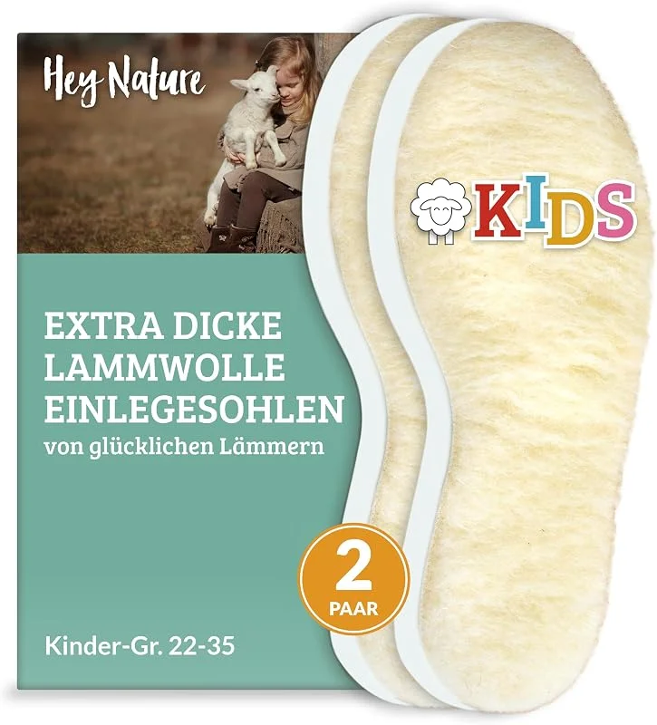 Besuche den Hey Nature-Store Hey Nature Lammwolle Einlegesohlen für Kinder - 2 Paar - zuschneidbar — Weihnachtsmode