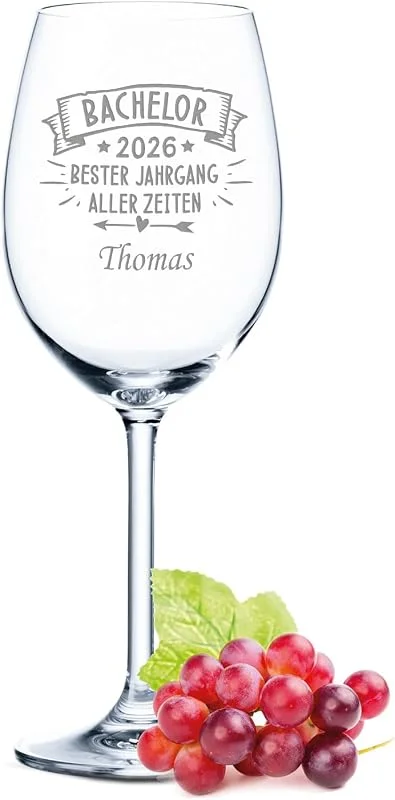Besuche den GRAVURZEILE-Store GRAVURZEILE Weinglas mit Gravur - Bachelor 2025 - Bester Jahrgang Aller Zeiten - Personalisiert mit Namen - Schönes Geschenk für Sie & Ihn zum Abschluss — Wein und Festtafel