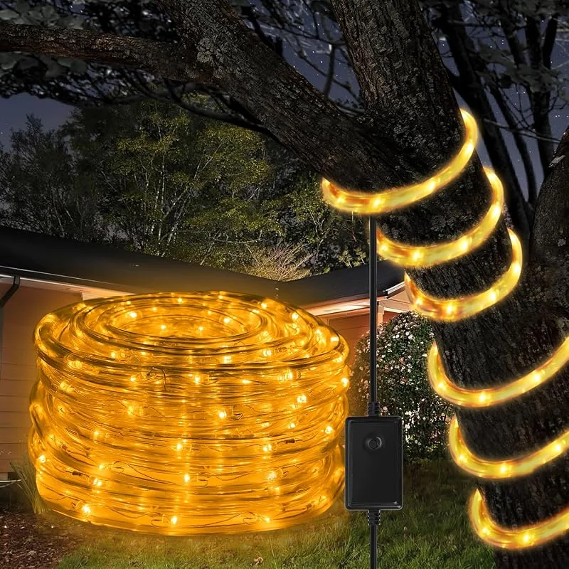 Besuche den Ikodm-Store Ikodm LED Lichterschlauch Aussen, Lichtschlauch mit Timer & 8 Modi, Lichterschlauch Außen wasserfest, LED Lichtschlauch für Garten Fest Weihnachten Hochzeit (Warmweiß, 20m) — Weihnachtsbeleuchtung