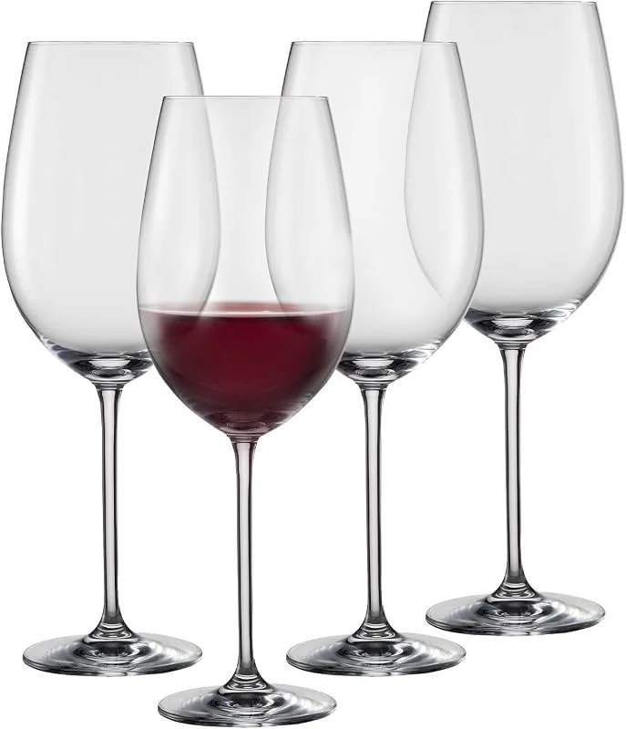 Besuche den Schott Zwiesel-Store SCHOTT ZWIESEL Bordeaux Rotweinglas Vinos (4er-Set), anmutige Bordeauxgläser für Rotwein, spülmaschinenfeste Tritan-Kristallgläser, Made in Germany (Art.-Nr. 130009), Klar — Wein und Festtafel