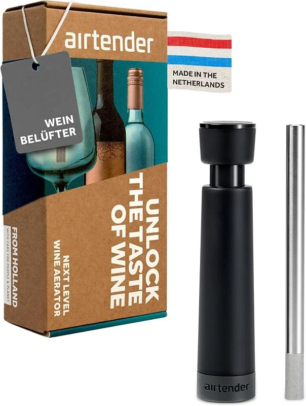 Besuche den Airtender-Store Airtender Edelstahl Weinsprudler Perfekte Wein Aromatisierung - Belüftung – Länger Frischer Wein BPA - BPS Frei, Spülmaschinenfest, Ideal für Weinliebhaber mit Geschenkbox — Wein und Festtafel