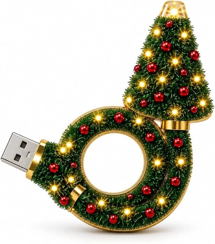 Marke: Generic USB-betriebene LED-Weihnachtsprojektionslampe für den Innenbereich mit formgebendem Licht zur saisonalen Dekoration (Green, 18cm) — Weihnachtsbeleuchtung