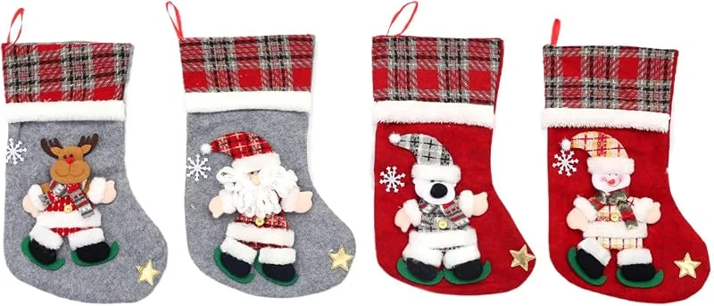 Marke: Generisch Rote Weihnachtsstrümpfe 3D Rentier Heimdekoration — Weihnachtsdeko