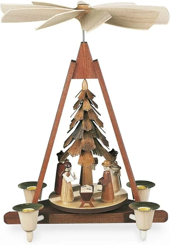 Marke: Müller Weihnachtspyramide 1-stöckige Weihnachtspyramide - Christi Geburt - 29 cm - Original Erzgebirge - Müller Kleinkunst — Weihnachtsdeko