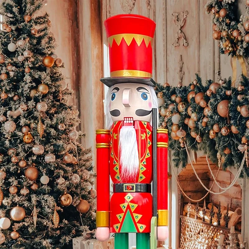 Besuche den ECOM-CDL-Store CDL L, 4füße, 120cm, 4ft, 4fuß, 120 cm Riesen Nussknacker Soldat Rot Schaufenster, Haus Nußknacker Dekoration K05 — Weihnachtsdeko