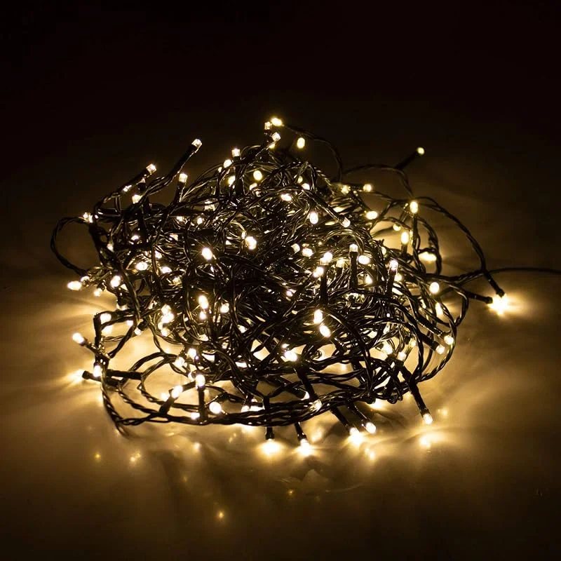 Marke: Self Import Agencies Lichterkette mit 240 LEDs 18m 1800cm Warmweiß IP44 Weihnachtsbeleuchtung Innen & Außen Garten Deko Gesamtlänge ca. 21m