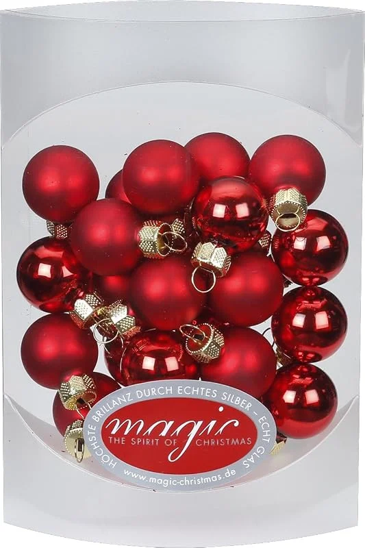 Besuche den Magic: The Gathering-Store MAGIC 25 STK. Weihnachtskugel 2cm Glas Weihnachtsschmuck Weihnachtsdeko Deko Box Farbe: Rot Glanz, matt