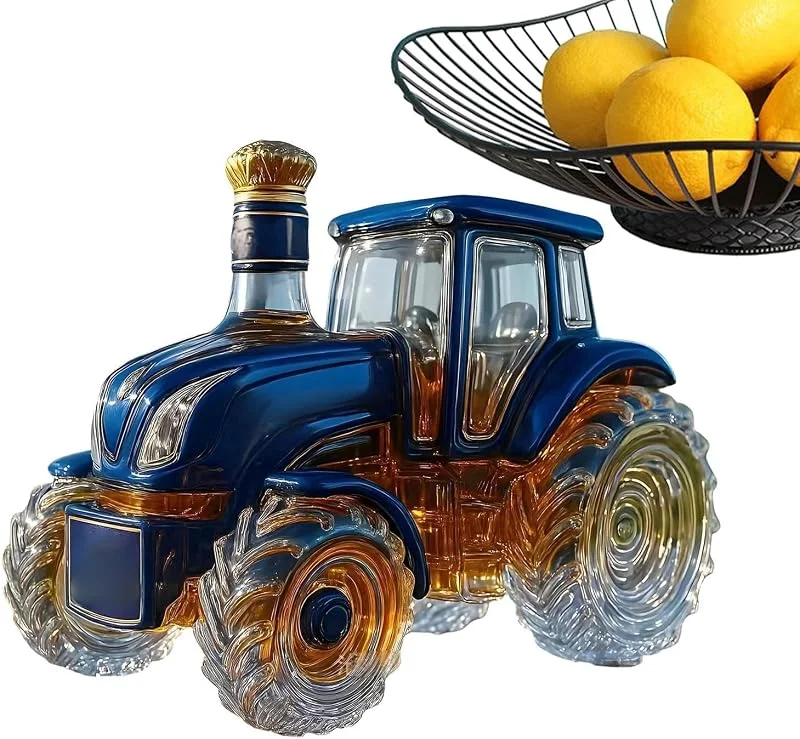 Marke: Generisch Alkohol Flaschen Glas Traktor Leer — Wein und Festtafel