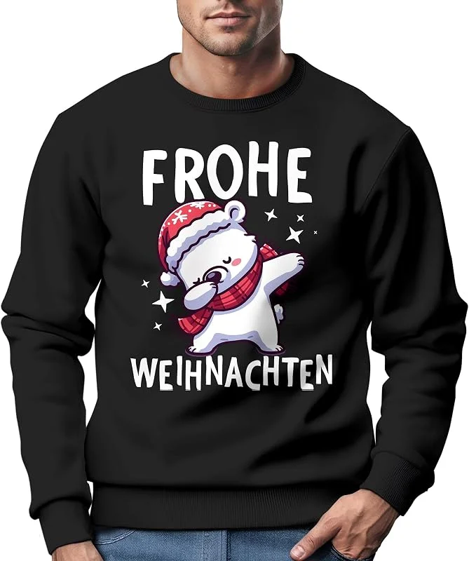 Besuche den MoonWorks-Store MoonWorks® Sweatshirt Herren Frohe Weihnachten Weihnachtspullover Lustig Dabbing Weihnachtsmotiv Ugly Xmas Sweater — Weihnachtsmode