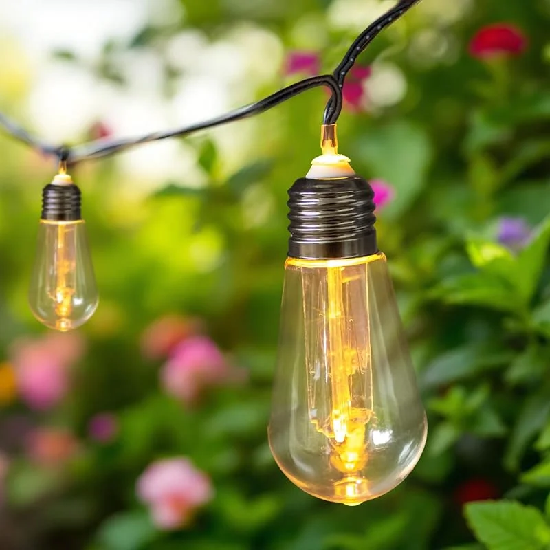 Besuche den Spetebo-Store LED Lichterkette mit 10 LED Glühbirnen transparenten kabelgebunden - 450 cm - Garten Dekobeleuchtung wasserfest mit Timer - Party Pavillon Terrasse Balkon Deko Beleuchtung Stimmungslicht — Weihnachtsbeleuchtung