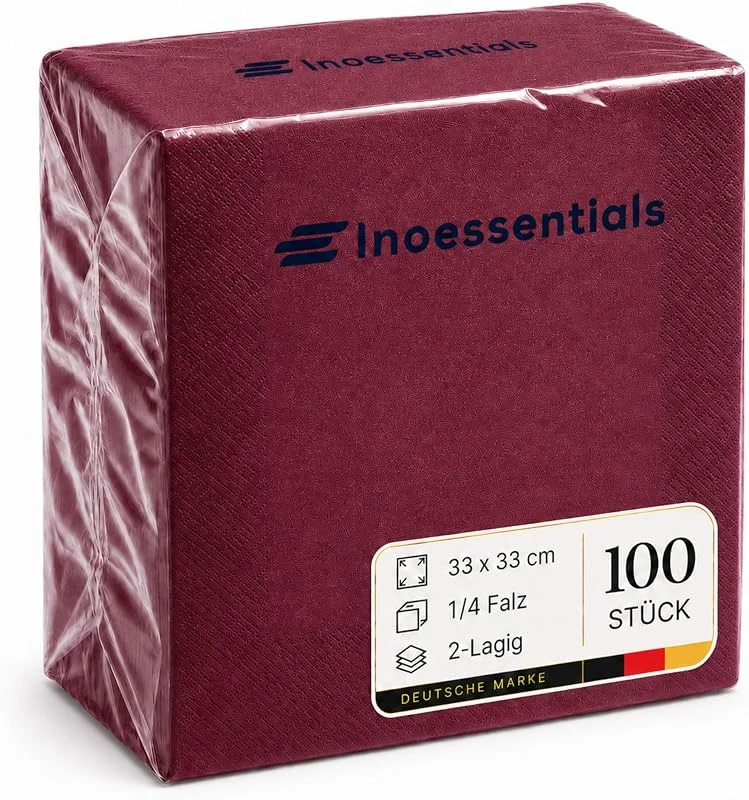 Besuche den Inoverse-Store Inoverse Servietten Bordeaux 33x33 cm 100 Stück, Papierservietten — Advent und Tisch
