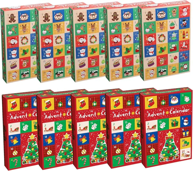 Marke: Muzrunq Leere Adventskalender zum Befüllen, 24-Tage-Countdown, leere Adventskalender-Boxen, Weihnachtsdekoration, 10 Stück — Advent und Tisch