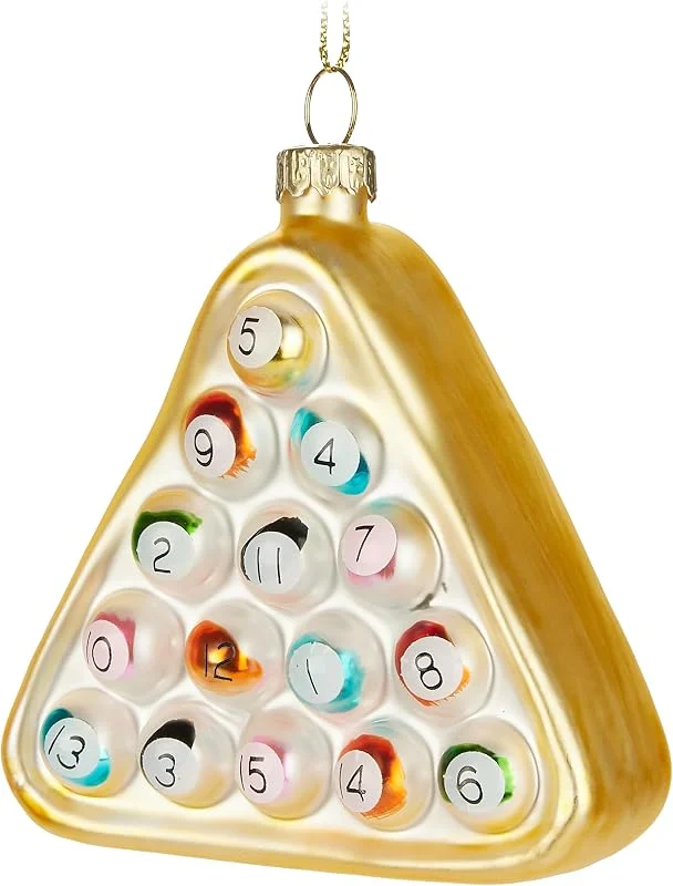 Besuche den BRUBAKER-Store BRUBAKER Billard - Handbemalte Weihnachtskugel aus Glas - 9, 5 cm Baumkugel — Weihnachtsdeko