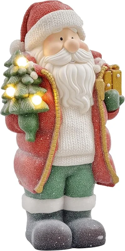 Besuche den HOMCOM-Store HOMCOM Weihnachtsdeko Figur 50 cm Weihnachtsfigur mit LED-Licht Dekofigur