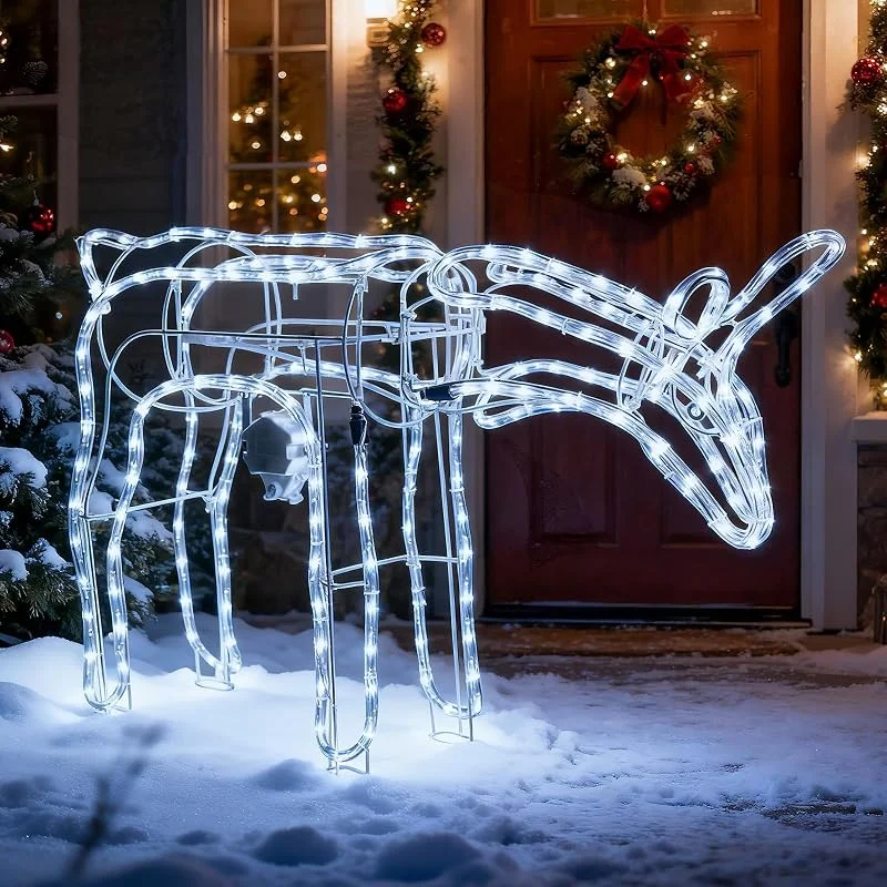 Marke: LEDYA LEDYA Reindeer Beleuchtete Weihnachtsdekoration, 192 LEDs Kaltweiß, Groß 53 cm LED Rentier Weihnachtsbeleuchtung, Innen, Außen Weihnachtshirsch mit Timer, Netzbetrieben, für Haus, Hof, Garten, Veranda