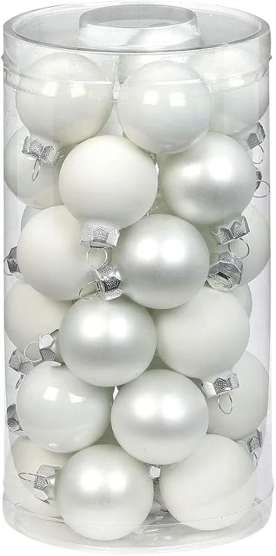 Marke: Magic Magic Weihnachtskugeln Glas 4cm, 30 Stück Christbaumkugeln Deko Weihnachten Farbe: Just White-Mix (weiß) — Weihnachtsdeko