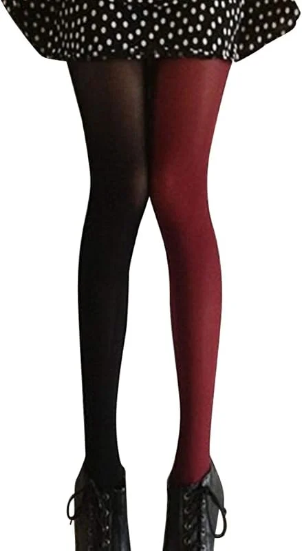 Besuche den PRETYZOOM-Store PRETYZOOM Dunkelrote Schwarze Frauen Strumpfhosen in Voller Länge Getönte Strumpfhosen Kostüm Legging Freie Größe Farben Damen Party Legging Strümpfe — Weihnachtsmode