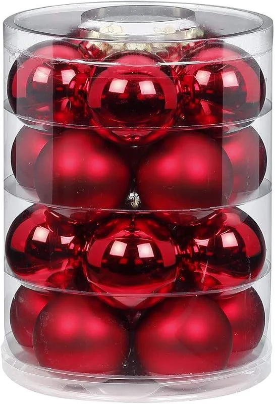 Besuche den Inge-glas-Store Inge Glas Magic 20 Weihnachtskugeln Ochsenblut, Christbaumkugeln in rot Glanz & matt, Christbaumschmuck aus echtem Glas — Weihnachtsdeko