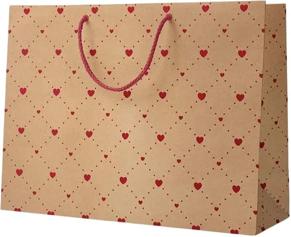 Besuche den Inoverse-Store Inoverse Große Geschenktüten 37x25+11 cm 5 Stück, Geschenktaschen mit Herz — Geschenkverpackung