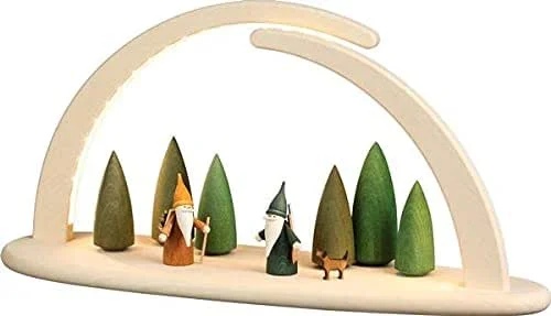 Besuche den Rudolphs Schatzkiste-Store Rudolphs Schatzkiste Schwibbogen Waldwichtel und LED Beleuchtung BxHxT 42x21x13cm NEU Lichterbogen Fensterbogen Spitzbogen Erzgebirge Weihnachten Bergbau Bergmann Licht Holz Dekoration Beleuchtung — Weihnachtsdeko