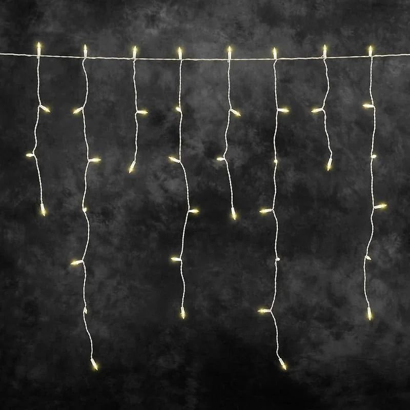 Besuche den Konstsmide-Store Konstsmide LED Eisregen Lichtervorhang, 200 bernsteinfarbene Dioden, 31V Außentrafo, weißes Kabel - 2761-802 — Weihnachtsbeleuchtung