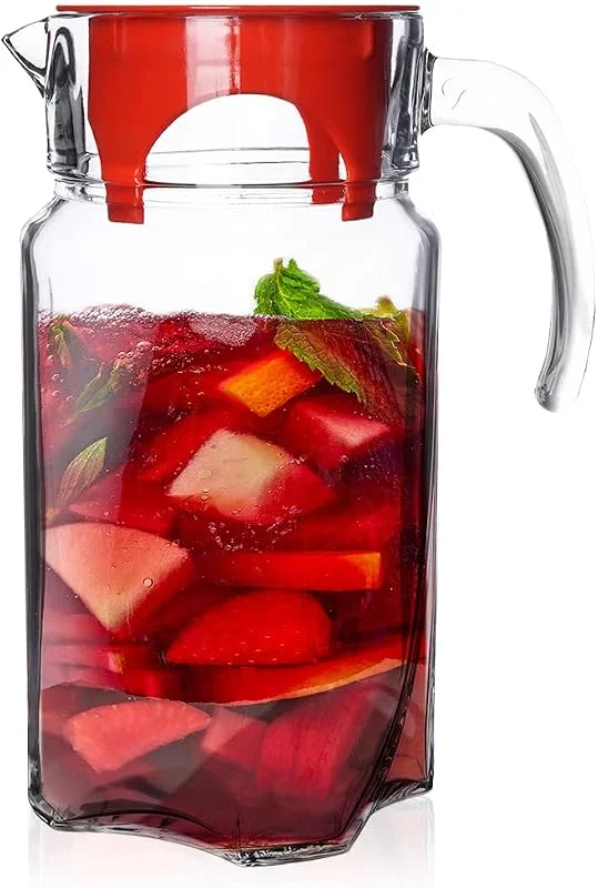 Besuche den orion group-Store orion group Glaskaraffe Glas Karaffe Luna 1, 75 L mit Deckel und Auslauf für — Wein und Festtafel