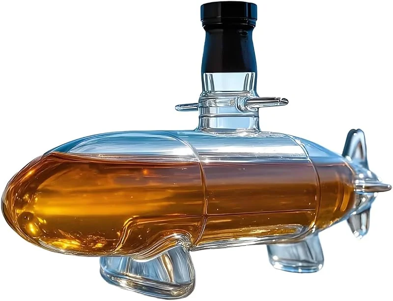 Marke: Genérico Unterwasser-Whiskyflasche, Weindekanter aus 3D-geformtem Glas — Wein und Festtafel